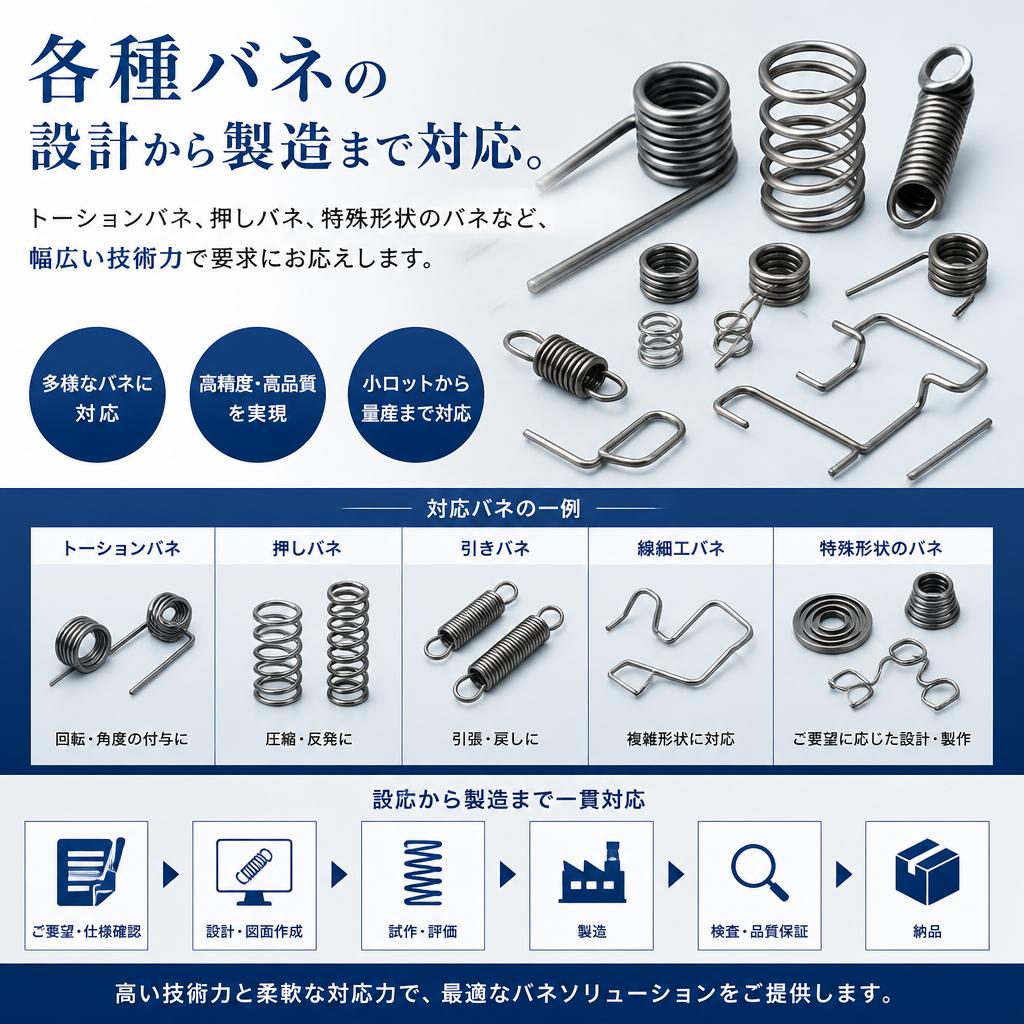 多様なバネを取り扱い